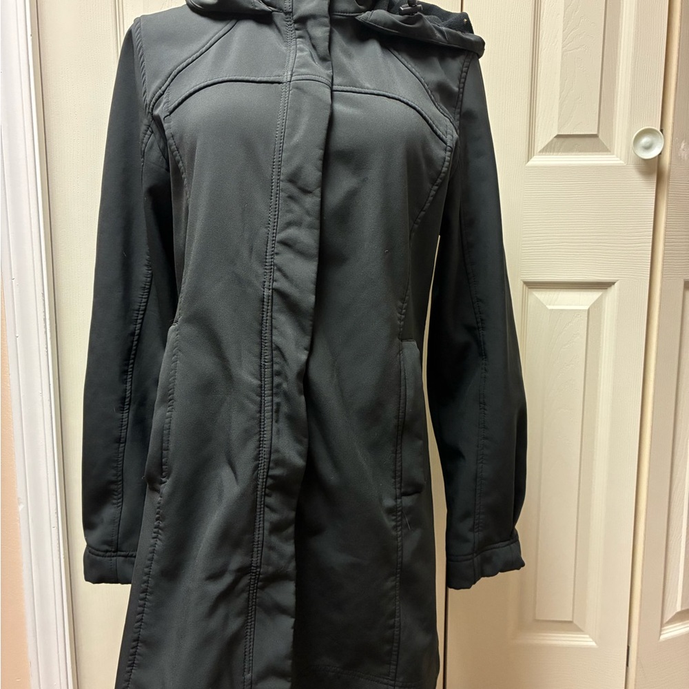 Tattoo Size XL Black Hooded Trench Coat